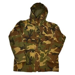 Xl Vintage US Military BDU Rain Jacket Green Camo